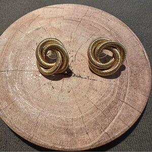 Elegant Gold toned Knot Earrings